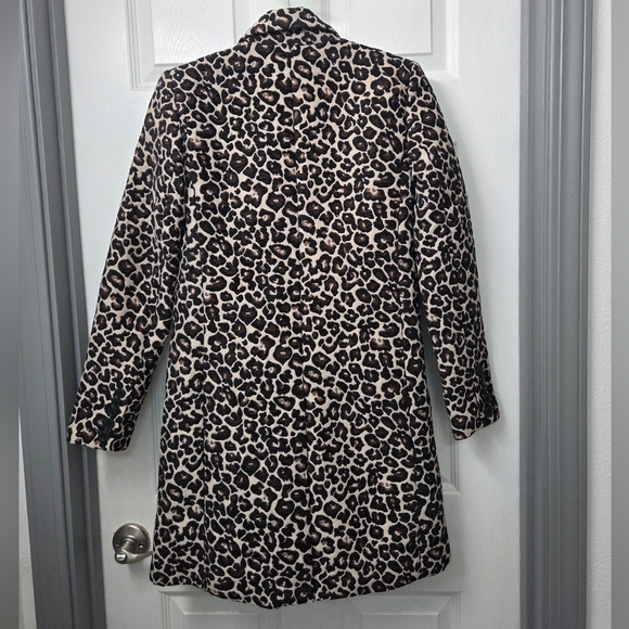 Anthropologie Leopard Print Contemporary Pea Coat Blazer Career Date Night 0 NWT - Picture 10 of 12